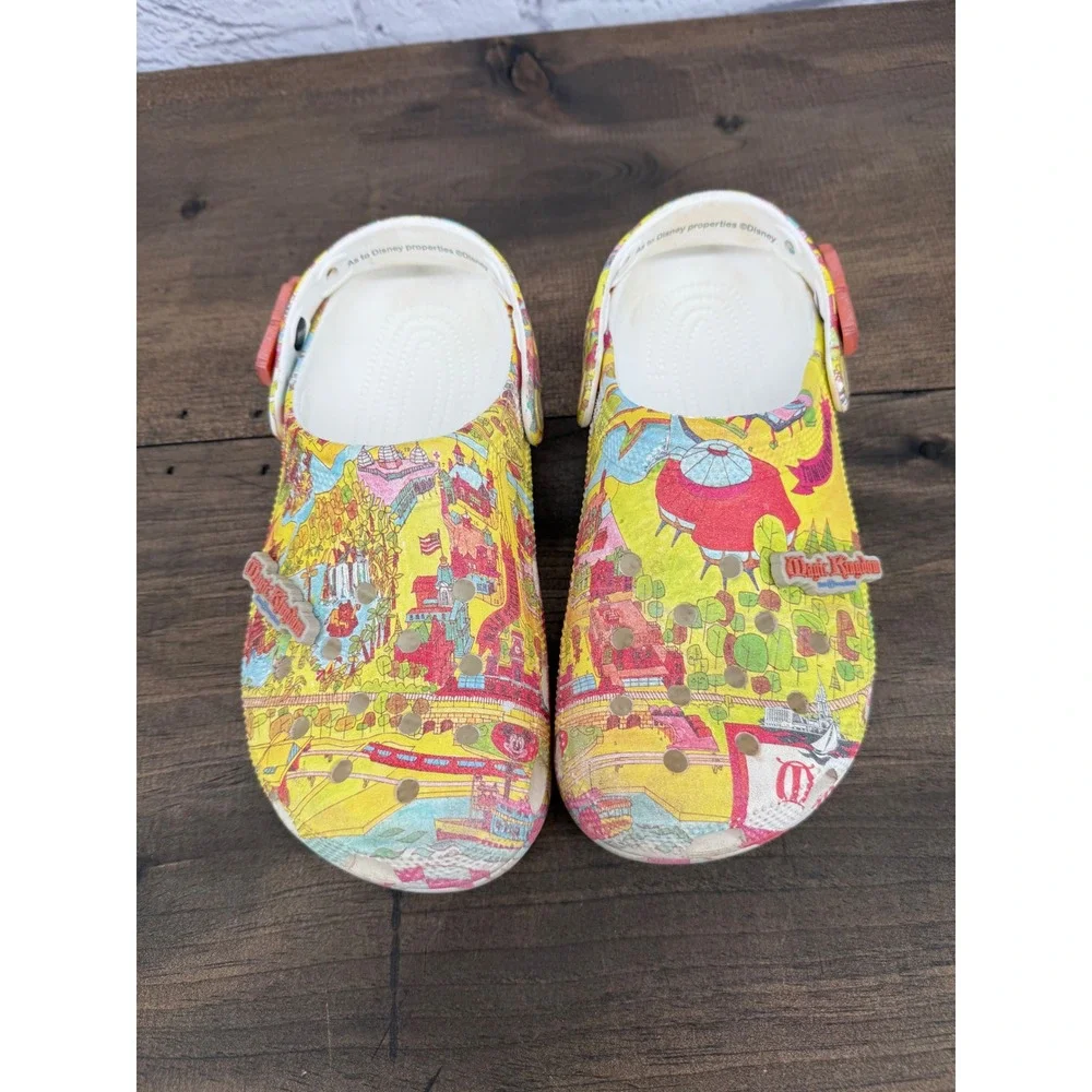 Crocs 50th Anniversary Disney Parks Vault Collection Magic Kingdom Map Clogs W 8